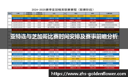 亚特连与芝加哥比赛时间安排及赛事前瞻分析